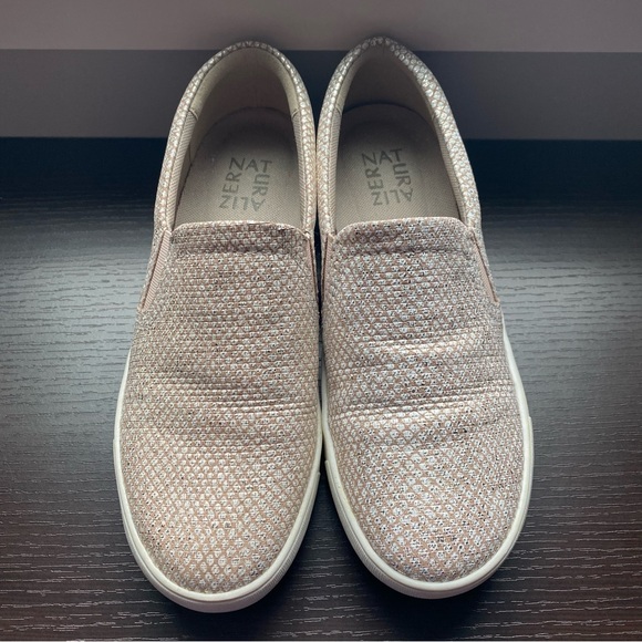 Naturalizer Marianne Gold Champagne Leather Slip On Sneakers Loafers Flats - Picture 1 of 6